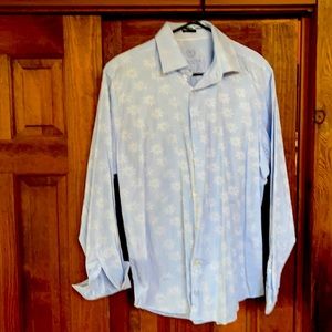 Bugatchi men’s classic fit, light blue flowers, size Large